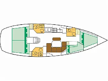 Oceanis Clipper 423 - Immagine di layout